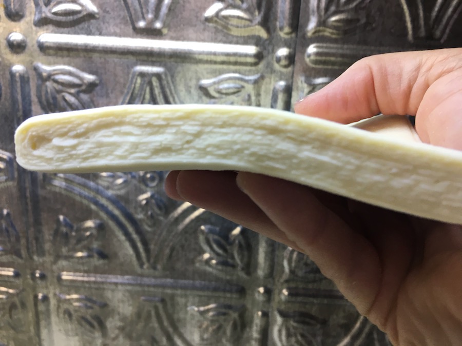 closeup view of laminated dough layers