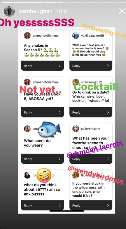 outlander season 5 tweet fest