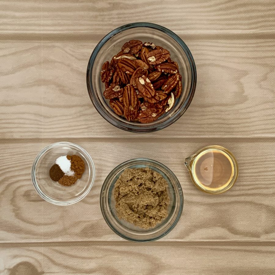 Candied Pecans ingredients, ja-brownies