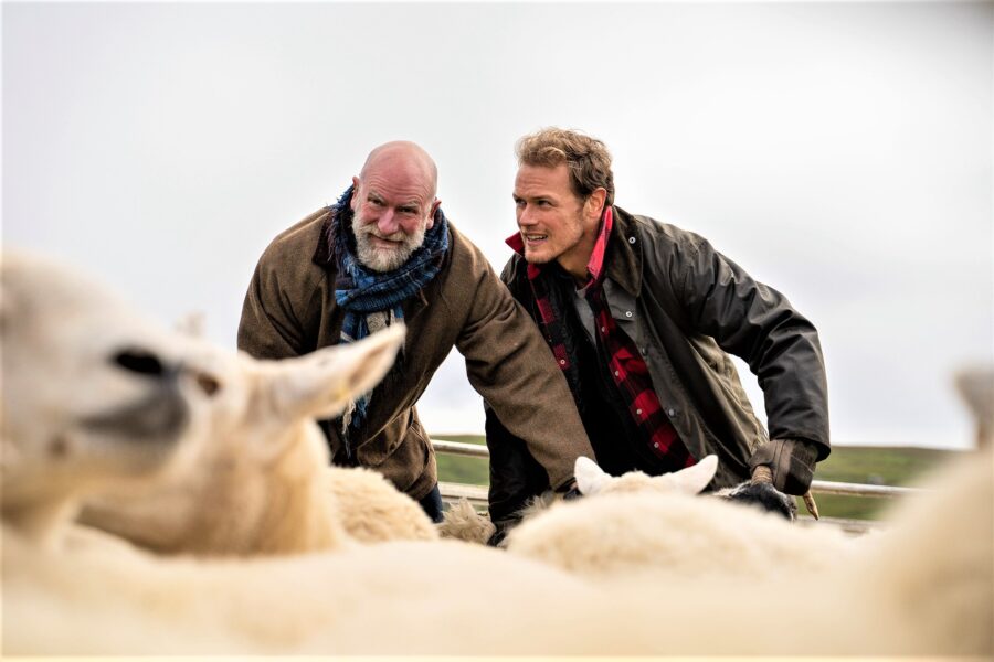 sam heughan and graham mctavish herd sheep