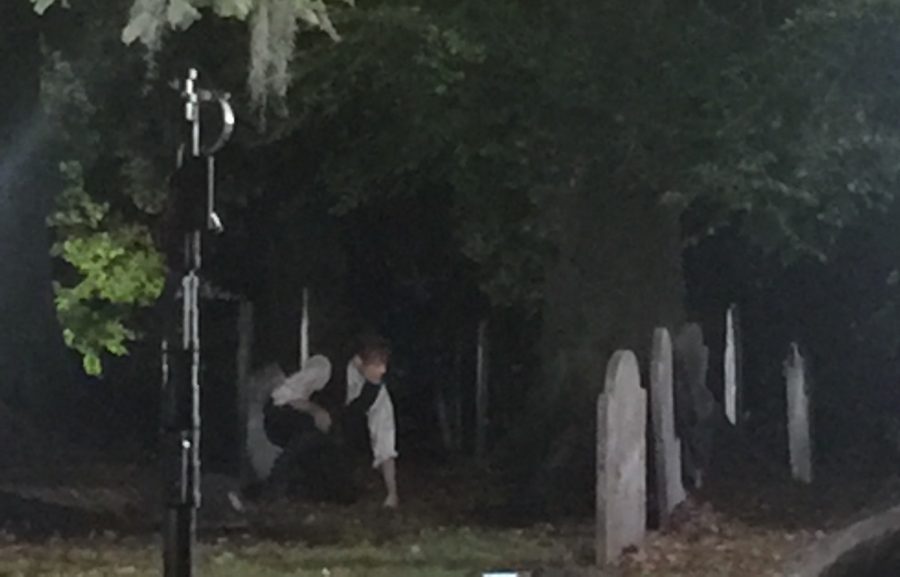 filming outlander season 4, graveyard scene, Outlander Cast blog