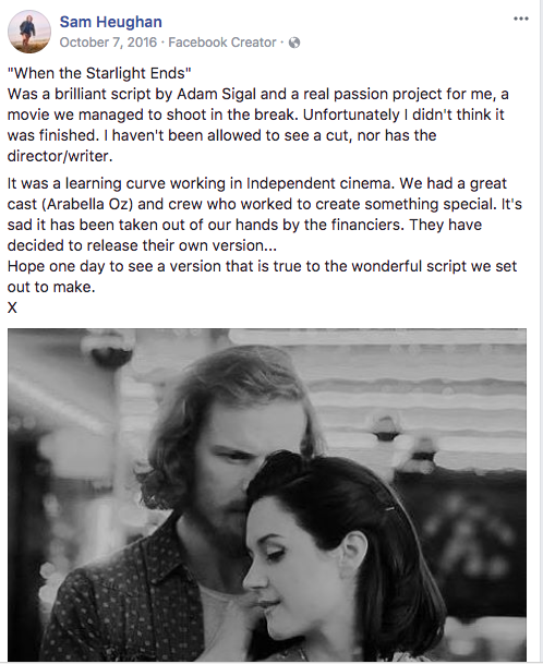 when the starlight ends, Sam Heughan