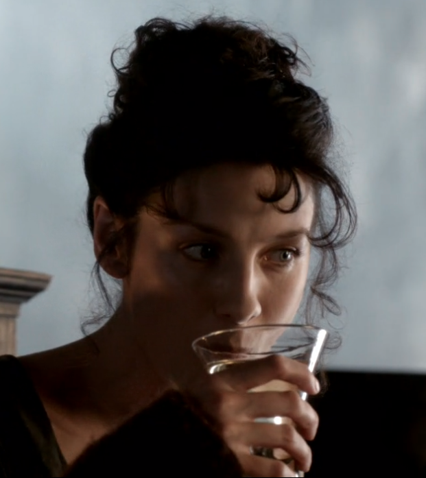 Claire Beauchamp drinking Rhenish in Outlander STARZ Season 1