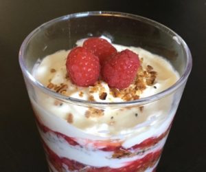 Cranachan, making Cranachan, trifle, whisky, scotch, oatmeal, oats, 20th century baking, Mrs. Graham