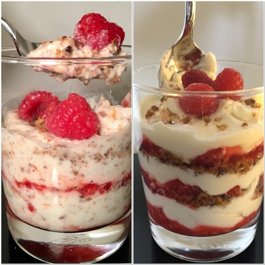 Cranachan, making Cranachan, trifle, whisky, scotch, oatmeal, oats, 20th century baking, Mrs. Graham