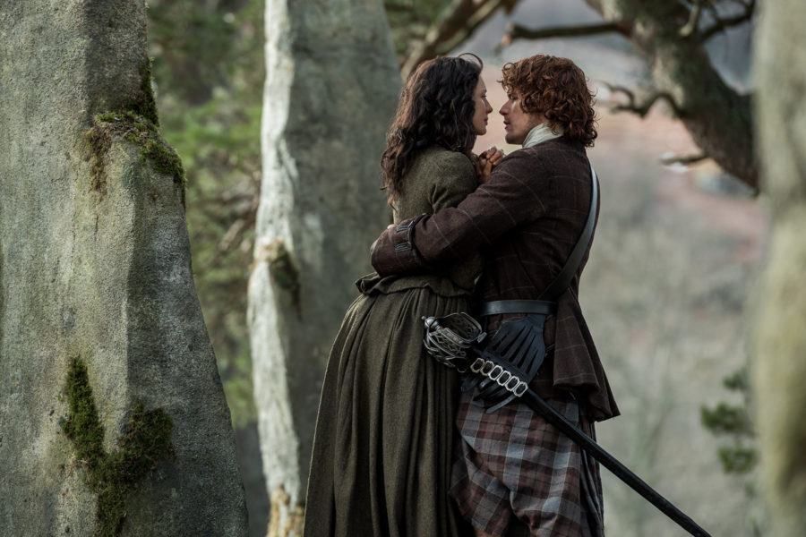rewatch outlander season 2, jamie and claire good bye
