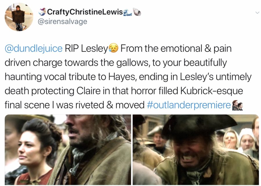 outlander actor Keith Fleming, Lesley, Outlander season 4