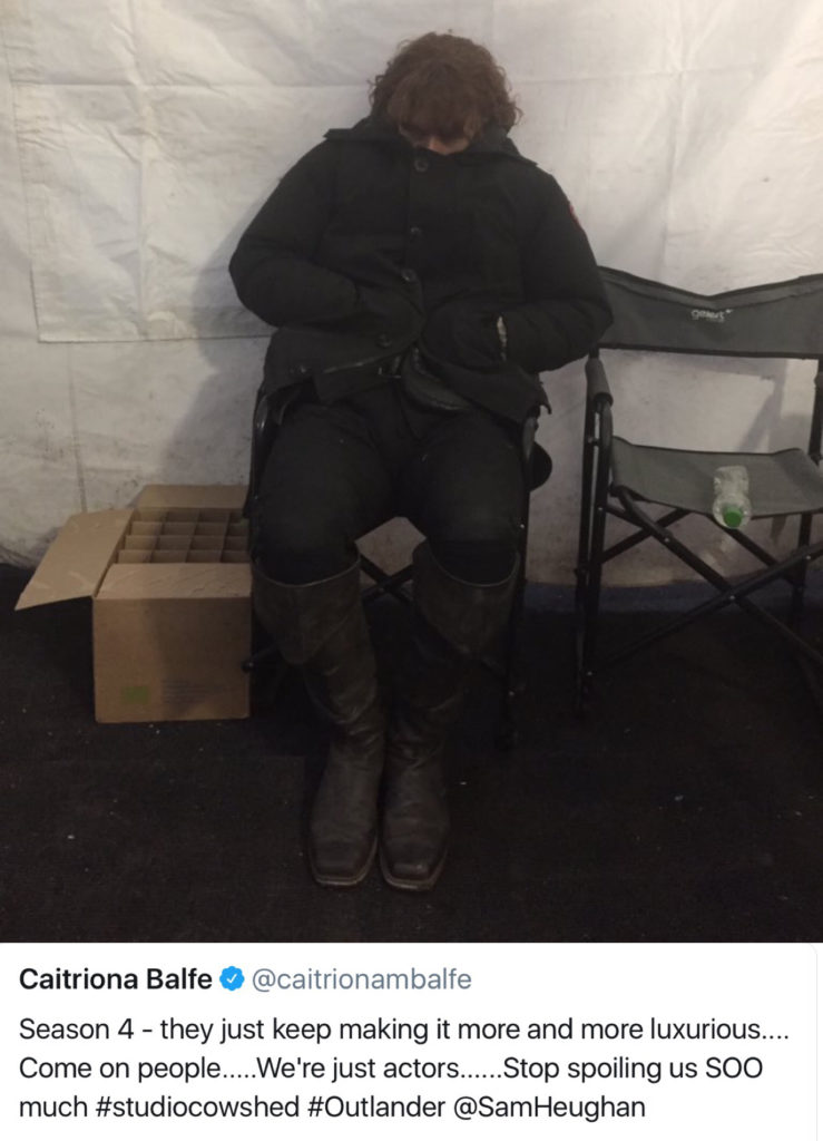 outlander season 4 behind-the-scenes photos, filming outlander, Falkland