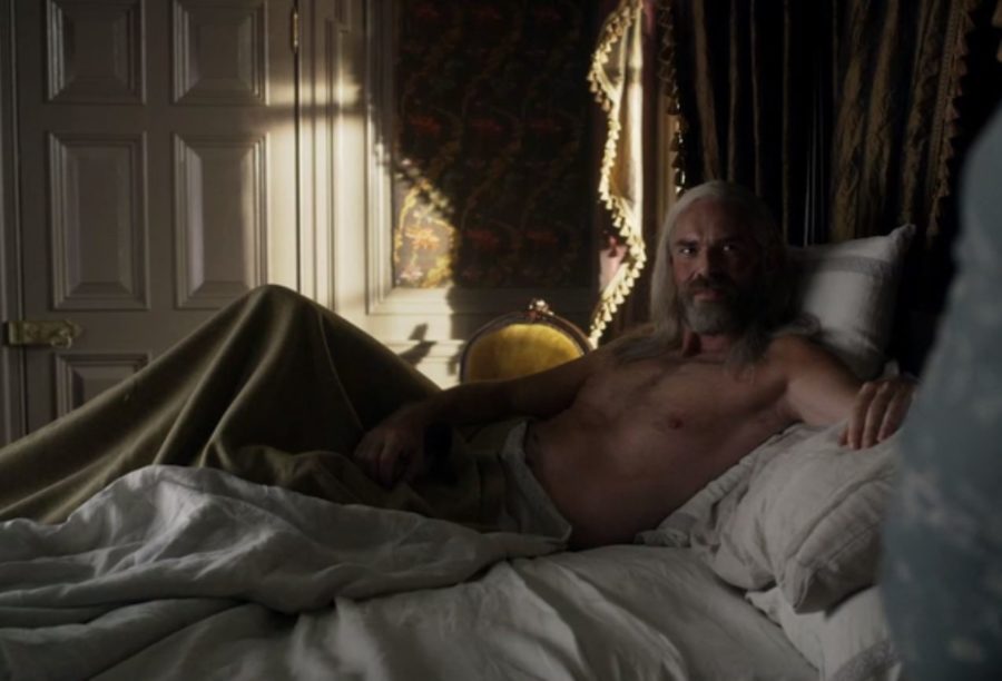 outlander season 4 finale heart score, naked murtagh in jocasta's bed