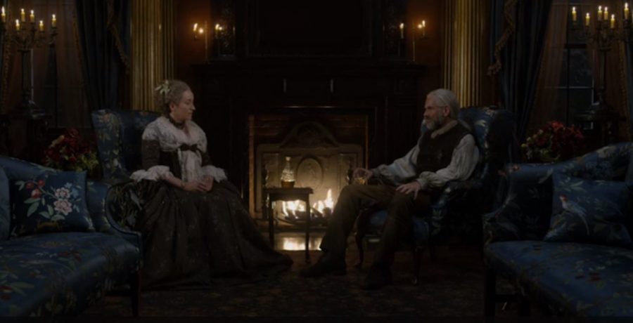 outlander season 4 finale heart score, jon gary steele outlander sets, river run, jocasta and Murtagh