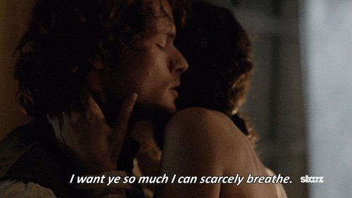 comparing two outlander weddings, Jamie asking Claire for sex