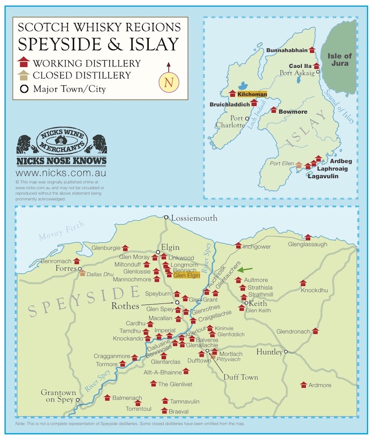 scotch whisky regions on Speyside and Islay