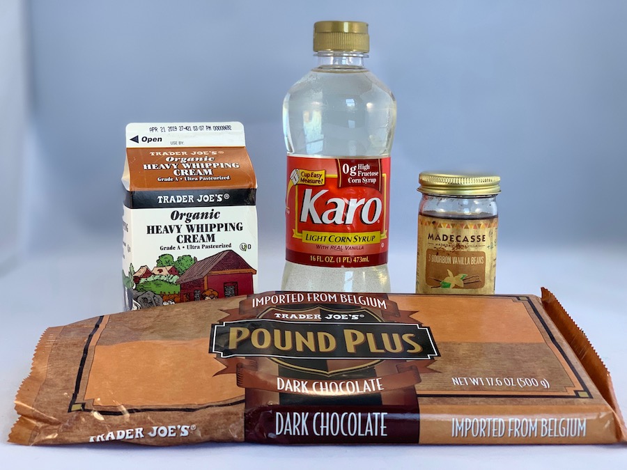 Dark chocolate ganache ingredients