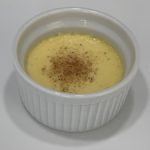 Individual serving of egg custard closeup