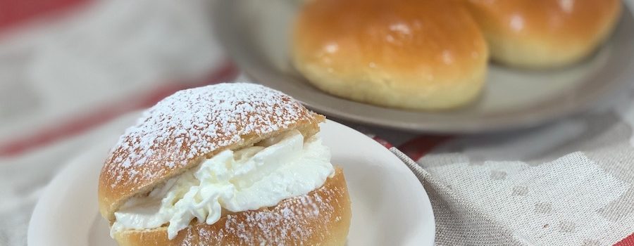 Scottish Cream Bun plated with 3 more in the background