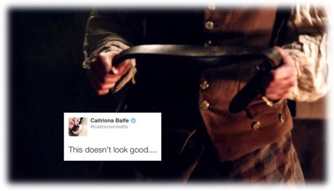 presentism pitfalls in outlander, jamie getting ready to spank claire in outlander season 1