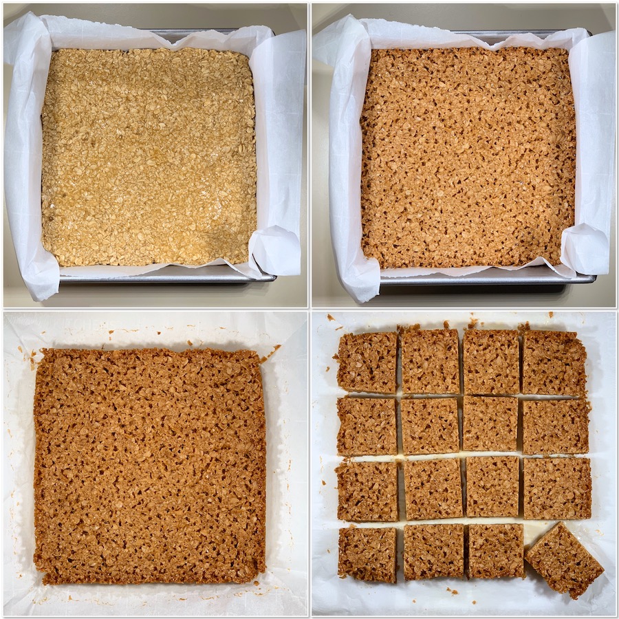 before & after baking British Flapjacks collage
