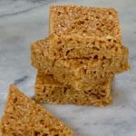 British Flapjacks stacked on marble