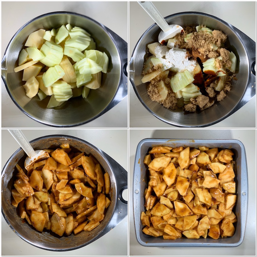 Making the Apple Crisp filling collage