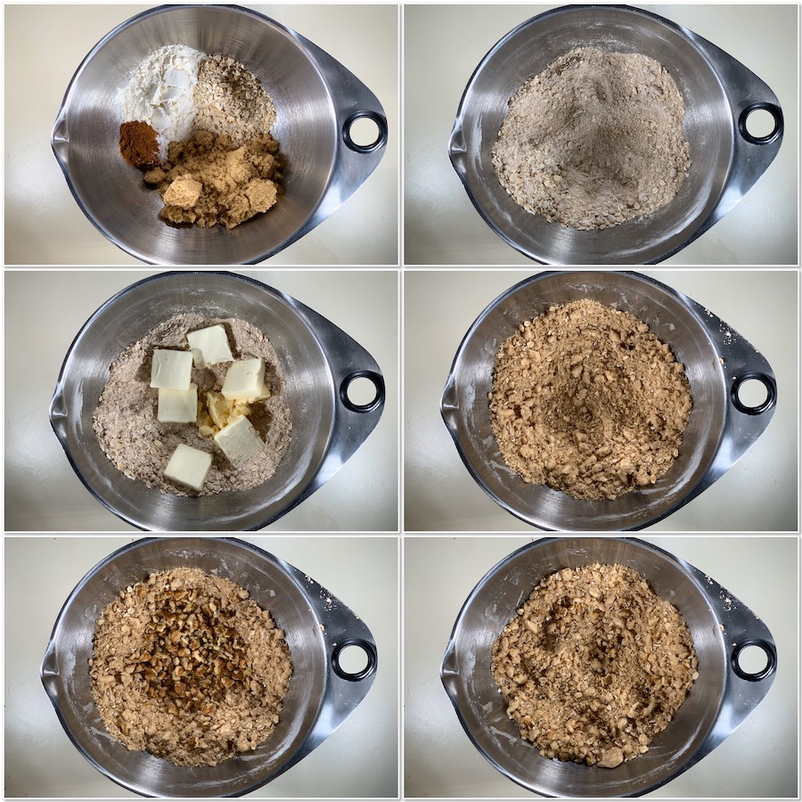 baking the Apple Crisp topping collage