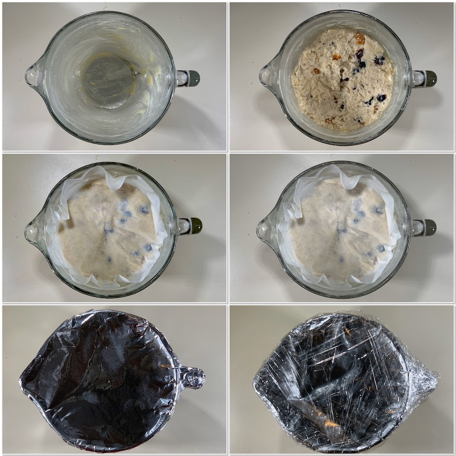 wrapping the pudding bowl for Spotted Dick collage