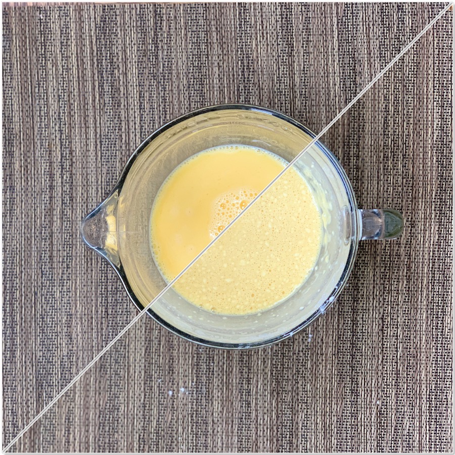 Making Yorkshire pudding batter collage