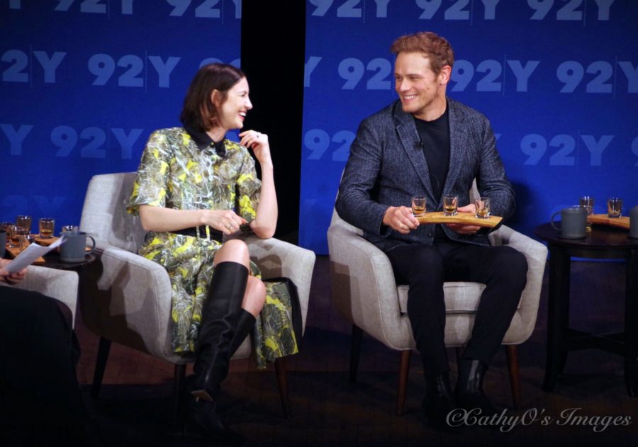 92nd st y outlander panel, caitriona balfe and sam heughan