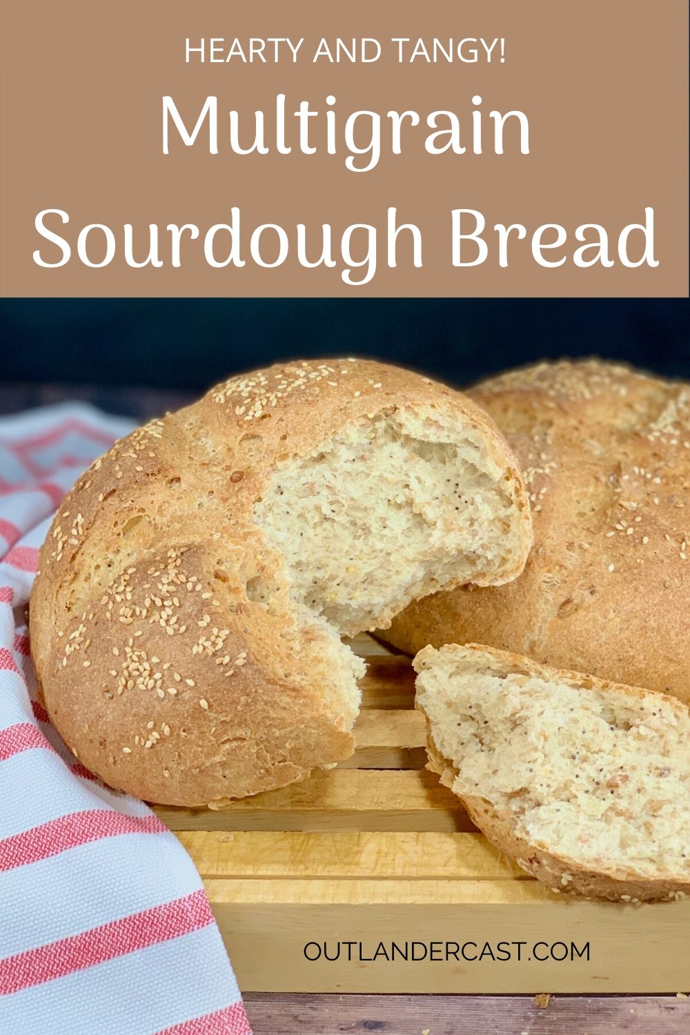 Multigrain Sourdough Bread pinterest banner 1