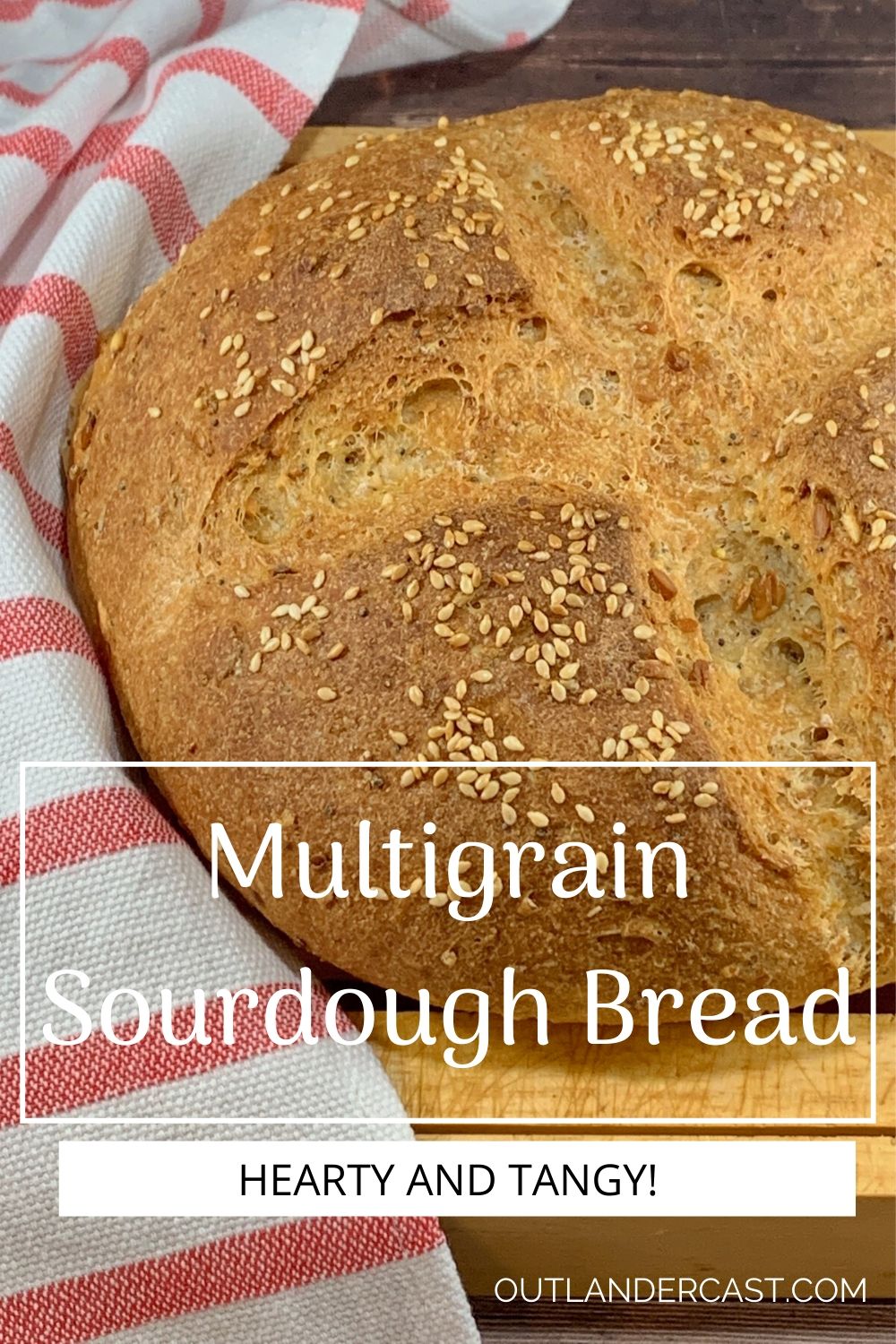Multigrain Sourdough Bread pinterest banner 2