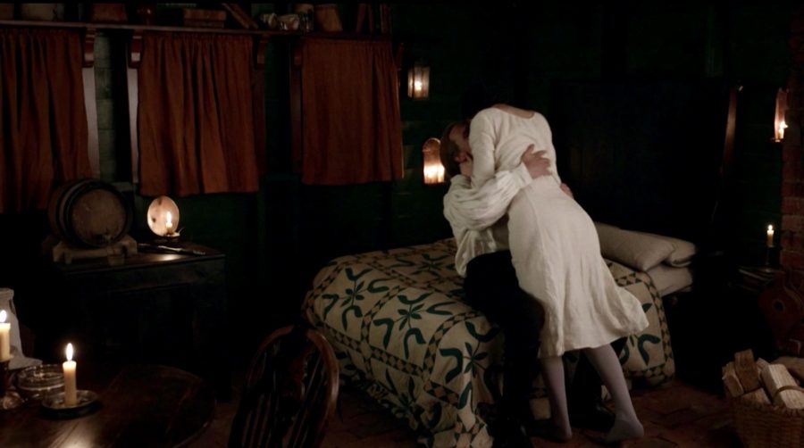 jamie and claire in their bedroom