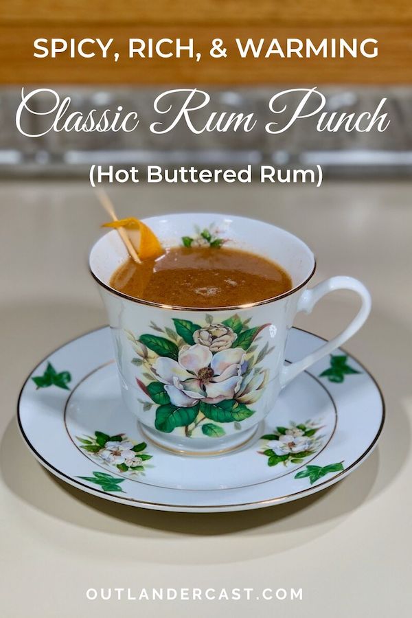 Classic Rum Punch in china cup Pinterest banner