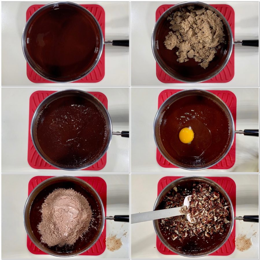 Making brownie batter collage