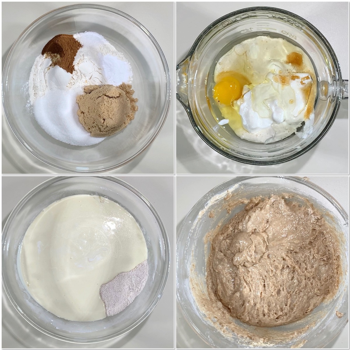 Making Sourdough Spice Cake batter collage