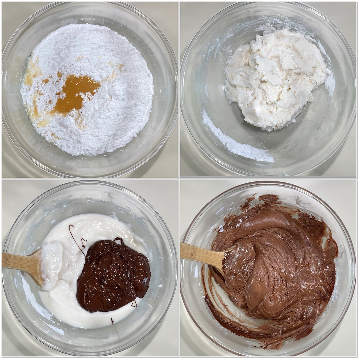 Making dark chocolate whisky fudge collage