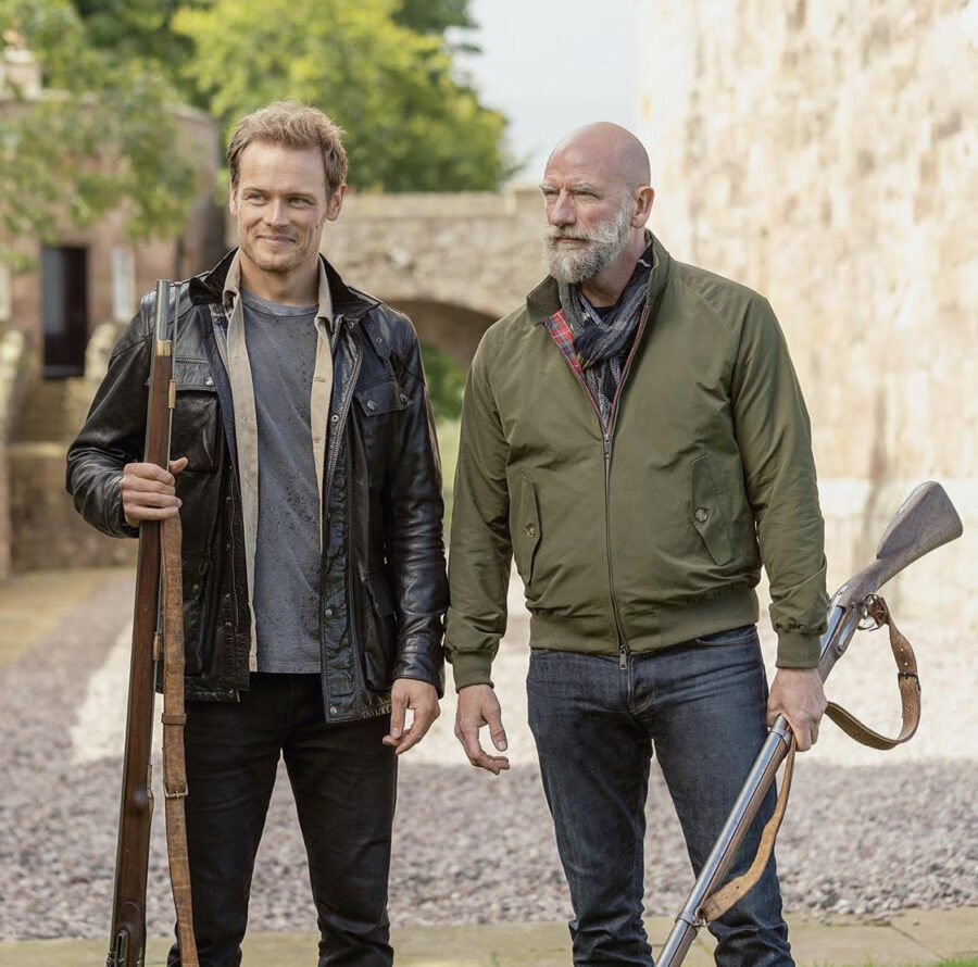 sam heughan and graham mctavish in men in kilts