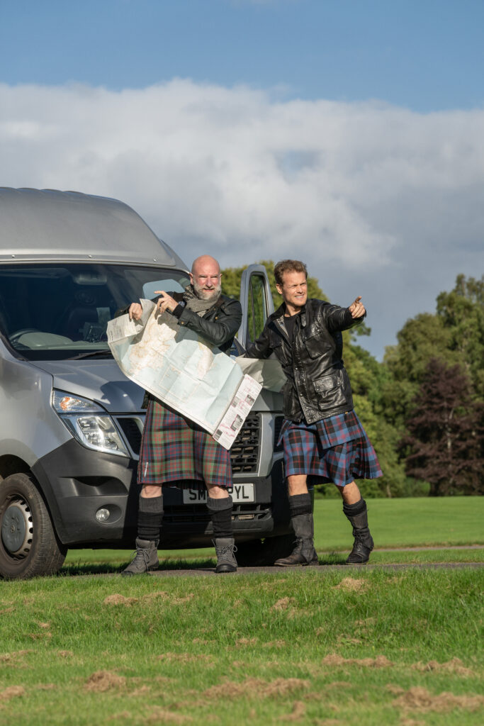 sam heughan and graham mctavish in men in kilts