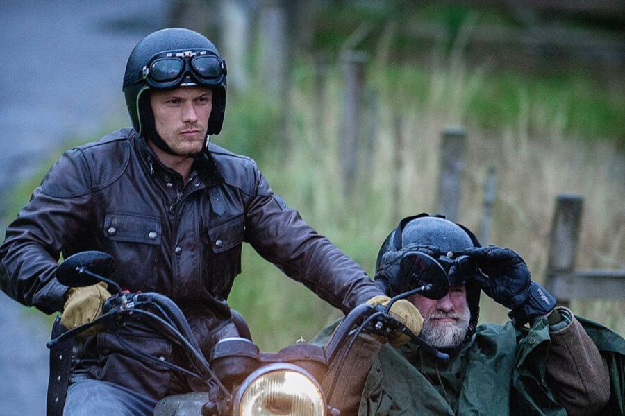 sam heughan and graham on motorcycles