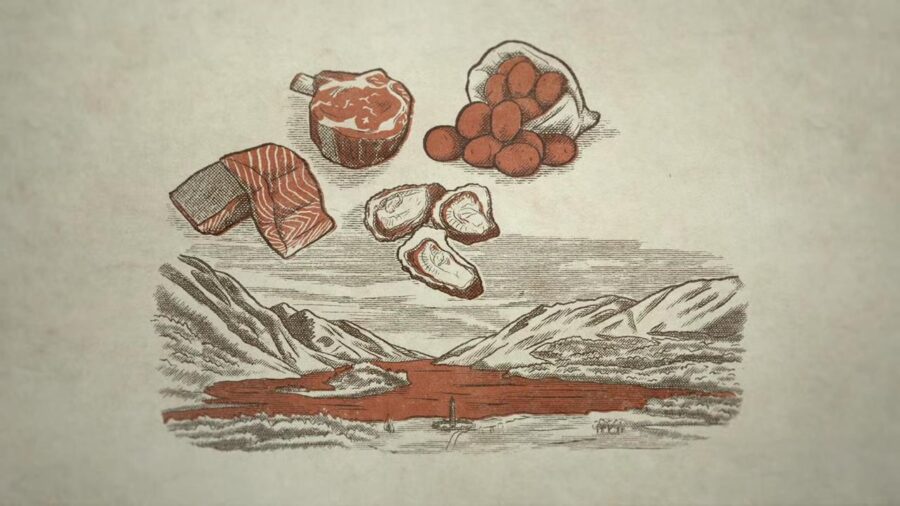 men in kilts illustration