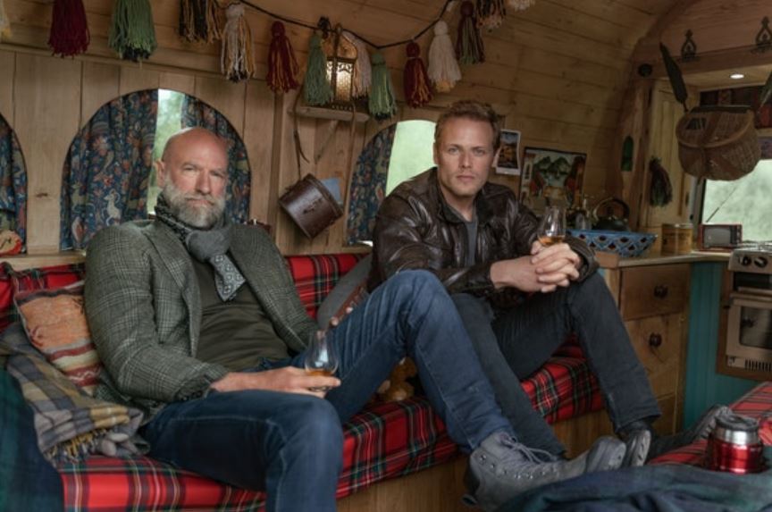 sam heughan and graham mctavish in men in kilts