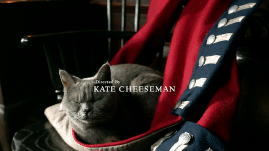 Also the cat curled up in the Major’s red coat.