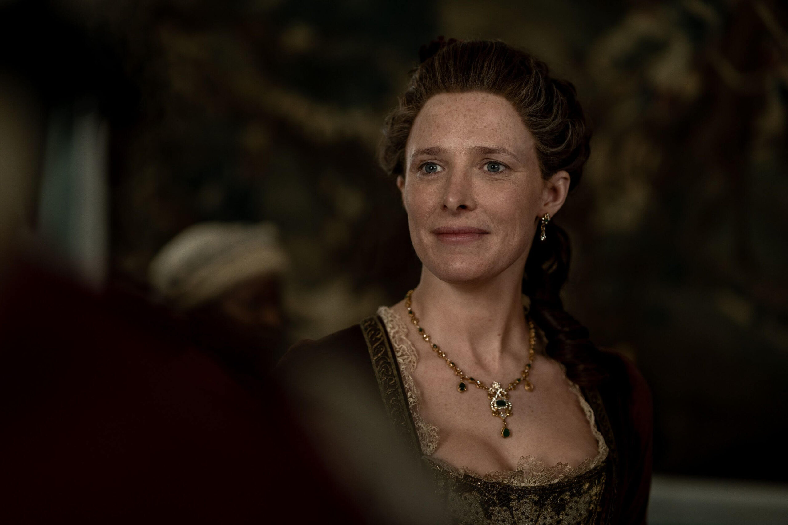 Shauna Macdonald playing Flora MacDonald in Outlander.