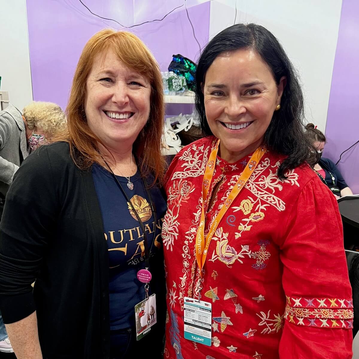 The author standing with Diana Gabaldon at the end of our interview.