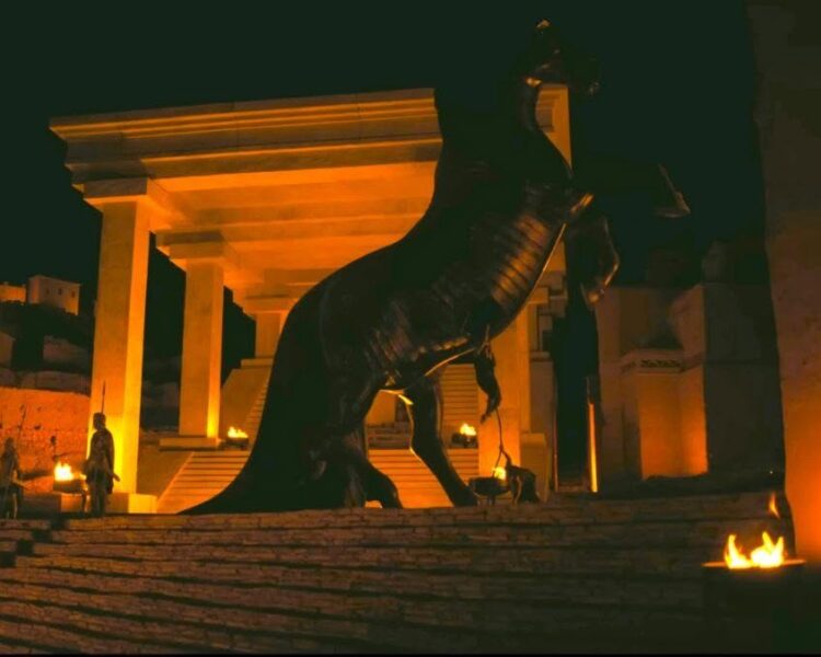 The Odyssey burning Trojan Horse meaning