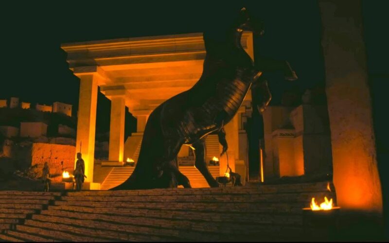 The Odyssey burning Trojan Horse meaning
