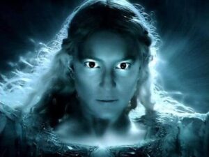 Galadriel transformed during the One Ring temptation scene in The Fellowship of the Ring