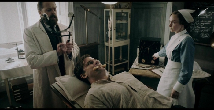 Henry Beauchamp during treatment in Outlander: Blood of My Blood Season 2 Episode 1, Remembrance Day